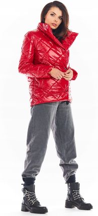 Awama Modna Kurtka Czerwony L/Xl - zdjęcie 2