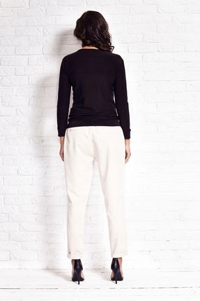 Awama Sweter Czarny Casualowy - zdjęcie 3