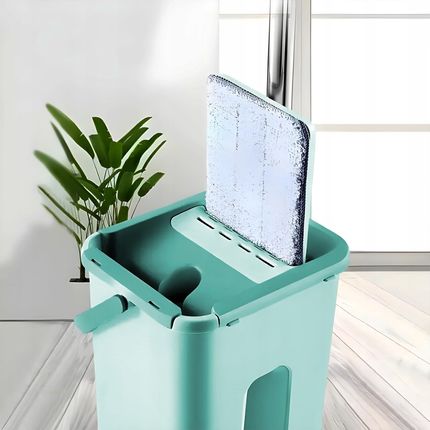 Maxsell Mop Płaski Z Wyciskaczem + Wiadro Dwukomorowe + 2 Wkłady Mikrofibra - zdjęcie 4