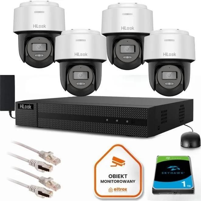 Zdjęcie Hilook Zestaw Monitoringu 4 Kamery Ip Ptz 2Mp Ptz-N2Mp-P 2.8Mm (Z48400PTZ4) - Lublin