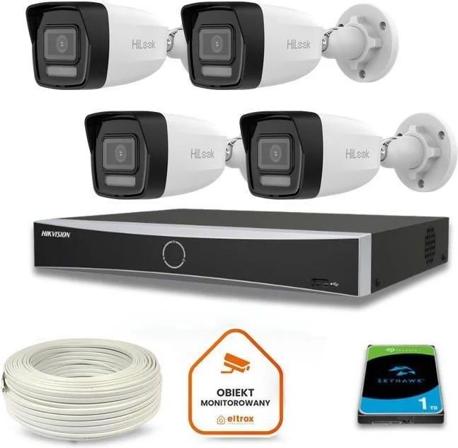 Zdjęcie Hilook Zestaw Monitoringu 4 Kamery Ip Ipcam-B8-30Dl Z Dyskiem 1Tb (Z53748B4) - Brwinów