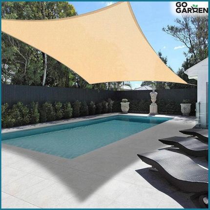Gogarden Żagiel Daszek Zacieniacz Beżowy Tarasowy Przeciwsłoneczny Uv Mocowania 4X5M 1828228127 - zdjęcie 2