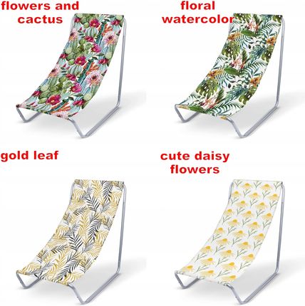 Dreamroots Leżak Metalowy Aluminiowy Na Plażę Basen Ogród Lekki Z Pokrowcem Nadruk Mix 1828457484 - zdjęcie 3