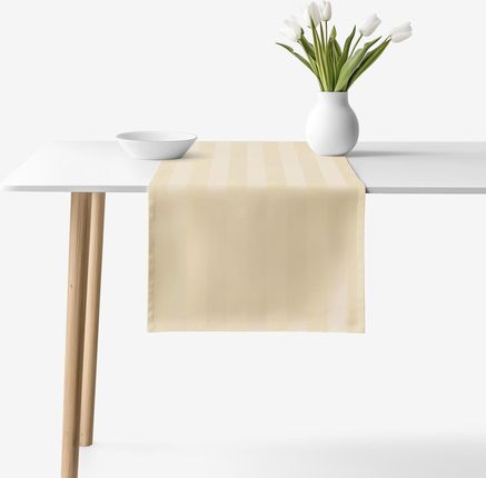 Goldea Bieżnik Na Stół Adamaszkowy Pasy Złote 3Cm 35X140Cm - zdjęcie 2