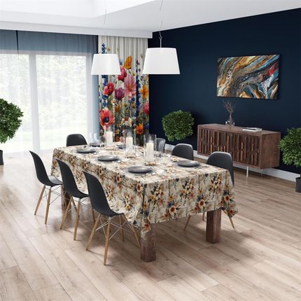Homeview Obrus Plamoodporny 140X200 Gładki Wiosenny Wzór Kwiaty Kolory (HOBF390140X200) - zdjęcie 2