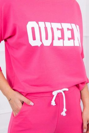 Komplet z nadrukiem Queen fuksja - zdjęcie 4