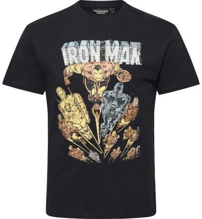 T-shirt z nadrukiem IRON MAN NORTH LATITUDE czarny - zdjęcie 2