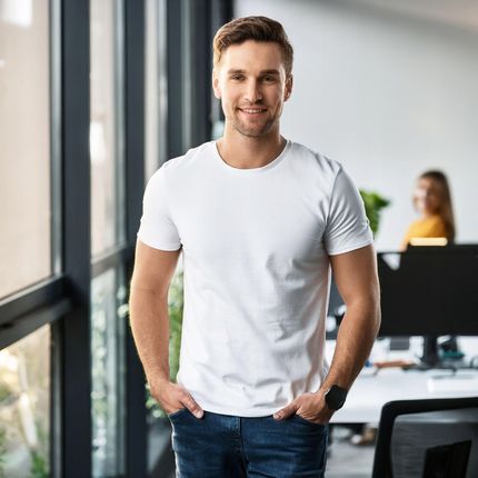 Koszulka męska T-shirt męski bawełna Fruit Of The Loom Original biała 3XL - zdjęcie 5