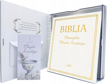 Wydawnictwo Diecezjalne Sandomierz Biblia w pudełku. Pamiątka Chrztu świętego złota kielich - zdjęcie 3