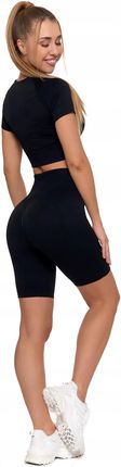 Legginsy Kolarki Damskie z Wysokim Stanem Efekt Push-Up CZARNE MORAJ S/M - zdjęcie 2