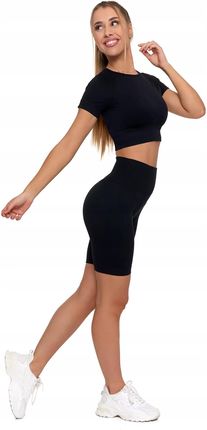 Legginsy Kolarki Damskie z Wysokim Stanem Efekt Push-Up CZARNE MORAJ S/M - zdjęcie 4