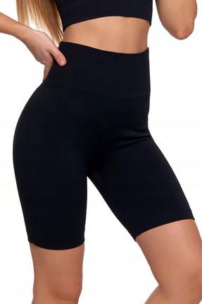 Legginsy Kolarki Damskie z Wysokim Stanem Efekt Push-Up CZARNE MORAJ S/M - zdjęcie 3