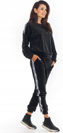 Basic Spodnie Czarny | UNIWERSALNY STYL Codzienne Spodnie Czarny r.XL Wygod - zdjęcie 3