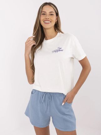 Biały t-shirt z nadrukiem na plecach SUBLEVEL - zdjęcie 2