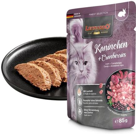 Leonardo Finest Selection Bezzbożowa Mokra Karma Dla Kota Królik Z Żurawiną 8X85G - zdjęcie 2