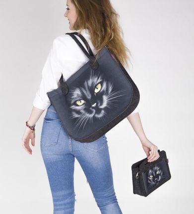 Bertoni Torba filcowa LADY XL antracyt - Nero (TL47) - zdjęcie 3