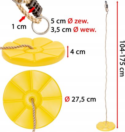 4Iq Group Huśtawka Linowa Ogrodowa Siedzisko Kwiatek 27,5Cm Plac Zabaw - zdjęcie 4