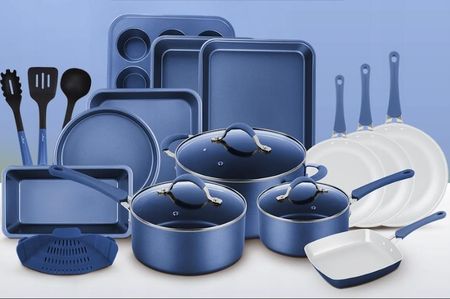 Nutrichef Komplet Garnków Patelnie Przybory Kuchenne 20el. (NCCW20SBLU) - zdjęcie 5
