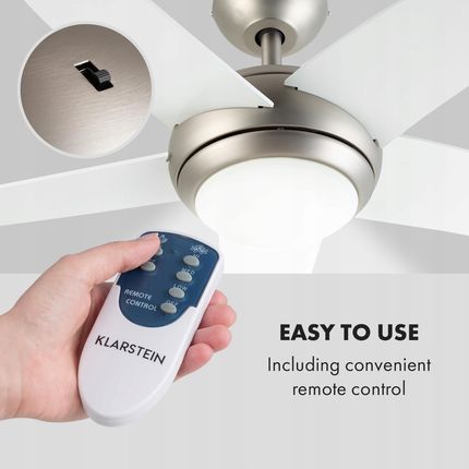 Klarstein Wentylator Sufitowy Lampa Żyrandol 134cm Pilot 3 Prędkości 55W 10034683 - zdjęcie 3
