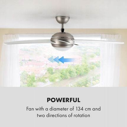 Klarstein Wentylator Sufitowy Lampa Żyrandol 134cm Pilot 3 Prędkości 55W 10034683 - zdjęcie 5
