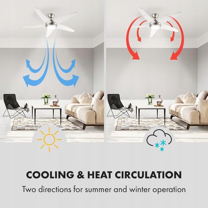 Klarstein Wentylator Sufitowy Lampa Żyrandol 134cm Pilot 3 Prędkości 55W 10034683 - zdjęcie 4