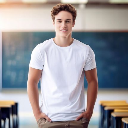 Koszulka męska T-shirt męski bawełna Fruit Of The Loom Original biała L - zdjęcie 5