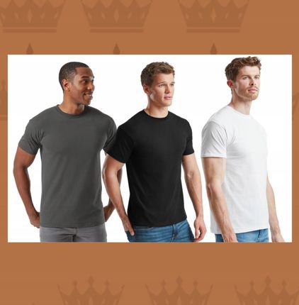 T-shirt Gruba Koszulka Męska 100% Bawełna Fruit Loom 610440 Brązowy L - zdjęcie 2