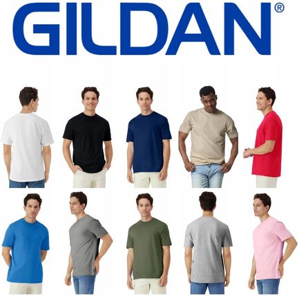 T-shirt koszulka męska Bawełna Light Cotton Gildan GI3000 Czarna 2XL - zdjęcie 3