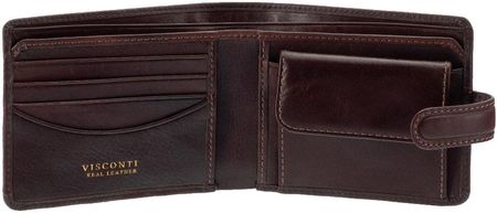 Mały zapinany portfel skórzany Visconti TSC-47 RFID - brązowy - zdjęcie 3