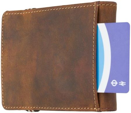 Skórzany portfel męski z opaską Visconti BN-3 z RFID - brązowy - zdjęcie 3
