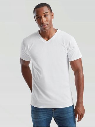 Koszulka Męska 100% Bawełna T-Shirt w serek Fruit 610660 V-neck Biały XL - zdjęcie 5