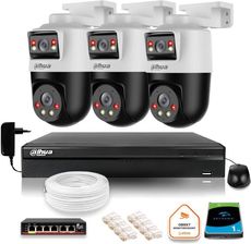 Zdjęcie Dahua Zestaw Monitoringu Ip 3 Kamery Obrotowe 2Mp+2Mp Z Dyskiem 1Tb (Z53717O3) - Rejowiec Fabryczny