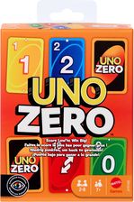 Mattel UNO Zero Gra karciana na wieczór gier dla dzieci, dorosłych i rodzin; karty do gry, talia i notes do obliczania wyników JHH48