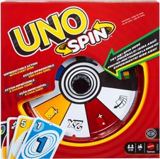 Mattel UNO Spin Towarzyska, imprezowa i rodzinna gra karciana, klasyczna rozgrywka + koło UNO Spin JGR00