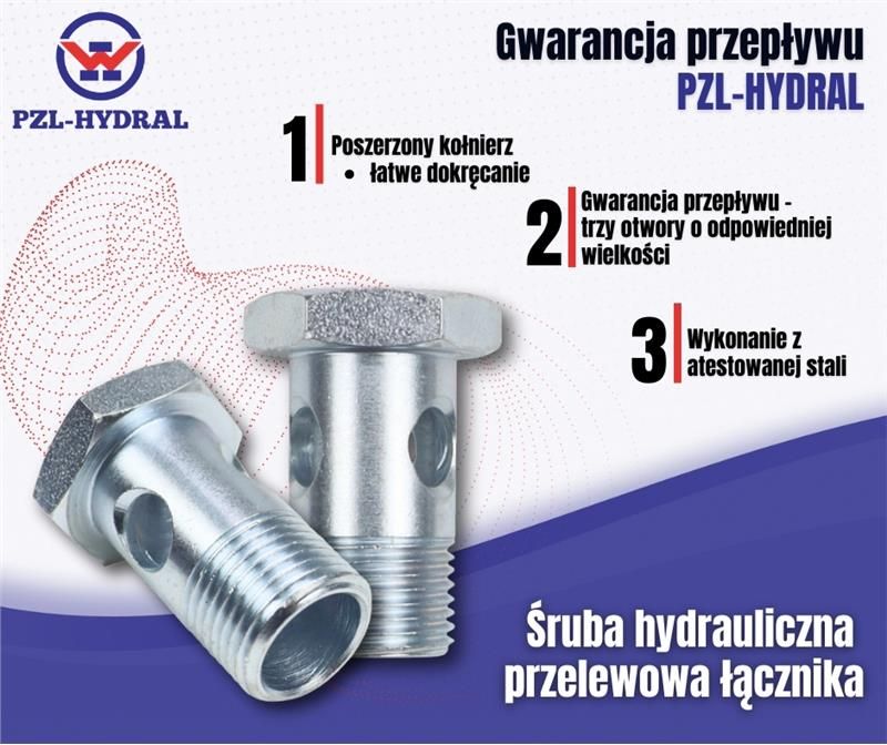 Zdjęcie Hydral Śruba Hydrauliczna Oczkowa Przelewowa Łącznika M18X1,5X32/38 Pakowana Po 2 8091.030080 Typ Banjo Ab50724680H - Stalowa Wola