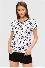 Zdjęcie MOSCHINO Biały t-shirt w czarne litery, Rozmiar S - Warszawa
