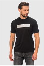 Zdjęcie EMPORIO ARMANI Czarny t-shirt męski ze srebrnym logo, Rozmiar S - Piaseczno
