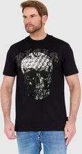 Zdjęcie PHILIPP PLEIN Czarny t-shirt zdobiony dżetami z czaszką i logo, Rozmiar L - Piaseczno