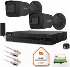 Zdjęcie Zestaw do monitoringu Hilook 2 kamery IP IPCAM-B4-P Black 2K+ - Wolbrom