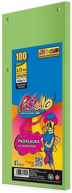 Zdjęcie Alfa Pastello Przekładka Do Segregatora 1/3 A4 100K It130 Ziel - Milicz