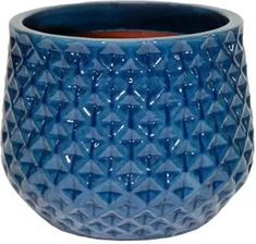 Zdjęcie Cieślak Donica Ceramiczna Okrągła Portly Cld Wyber Niebieska 25x20cm - Zelów
