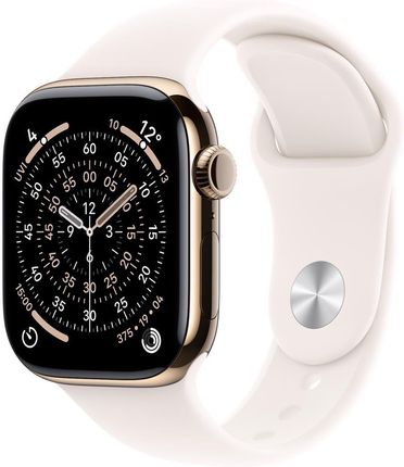 Apple Watch Series 11 GPS + Cellular 42mm aluminium tytan złoty pasek sportowy łagodny róż M/L (MF8X4MPA)