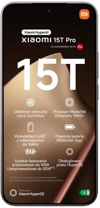 Xiaomi 15T PRO 12/256 GB Kawowe Złoto