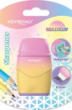 Zdjęcie Keyroad Temperówka Plastikowa Z Gumką Opalizująca Podwójna Blister 1Szt.Mix - Czempiń