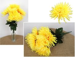 Zdjęcie Hurt 7&7 Bukiet Chryzantem Igiełkowych Sztucznych 58Cm 7 Łodyg Żółty - Nakło nad Notecią