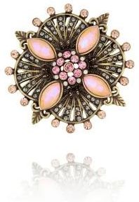 Zdjęcie By Dziubeka Broszka z brzoskwiniowymi kryształkami BRSS0099  - Skwierzyna