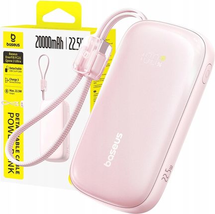 Baseus Power Bank 20000mAh 22.5W Szybkie Ładowanie Usb-c Usb-a Kabel 2W1