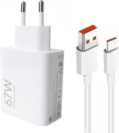 SZYBKA ŁADOWARKA SIECIOWA 67W Z KABLEM 1m KOMPATYBILNA Z XIAOMI/Redmi/POCO