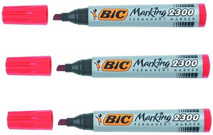 Bic MARKER BIC 2300 PERMANENTNY KOŃCÓWKA ŚCIĘTA CzERWONY 2300 03