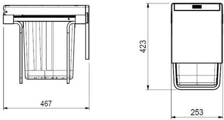 Franke Cube 30 sortownik odpadów otwierany ręcznie 2x15L 134.0039.553 - zdjęcie 2